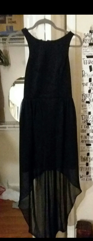 Black Symmetrical Hem Dress